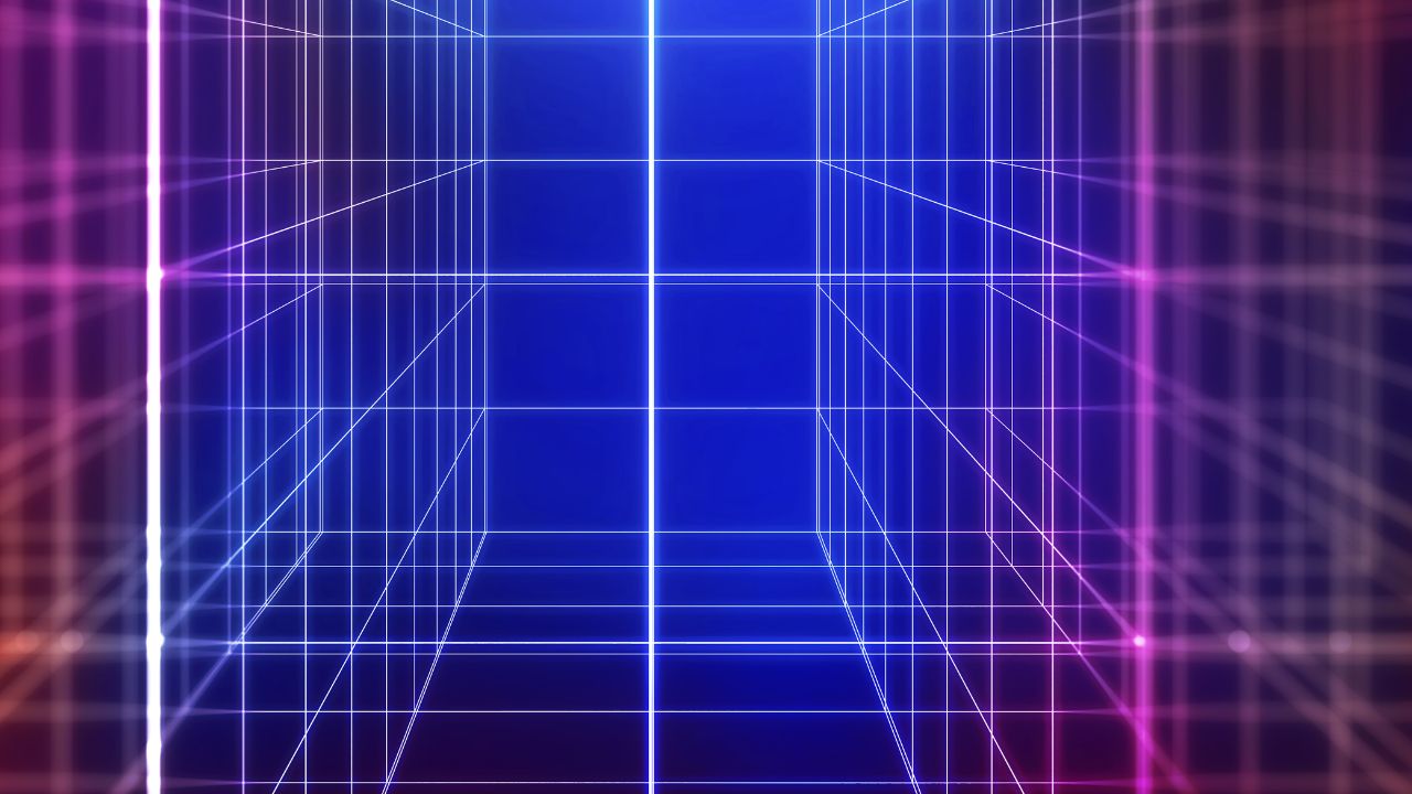 Abstract colored vertical line on a purple background