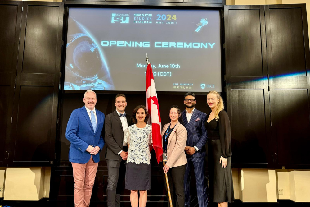 Ola Mirzoeva with the Canadian delegation at ISU Opening Ceremony.