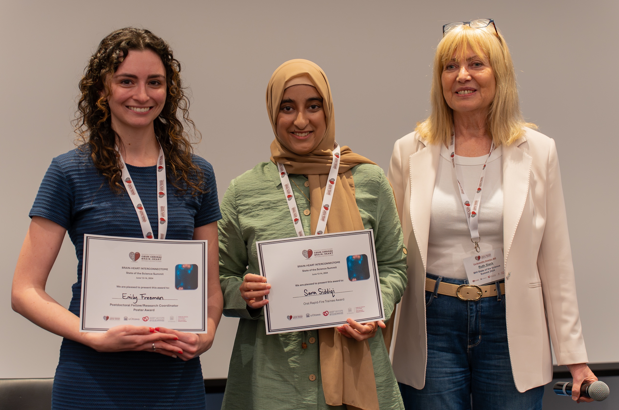 2024 awardees: Emily Freeman, Sara Siddiqi, Dr. Ruth Slack