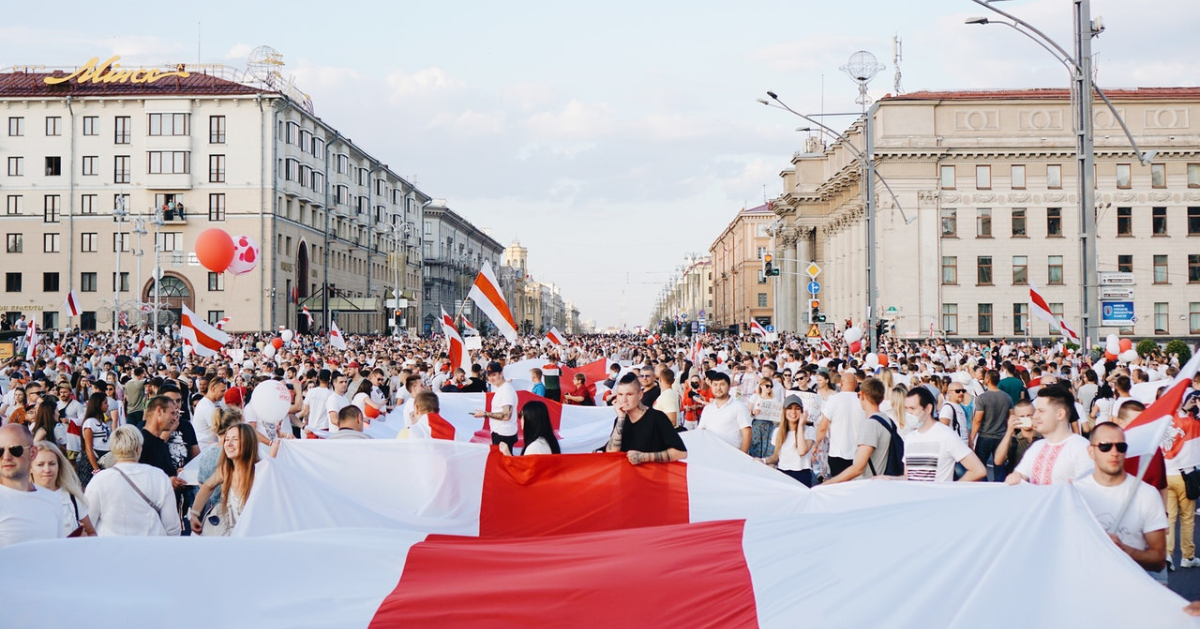 People protesting in Belarus
