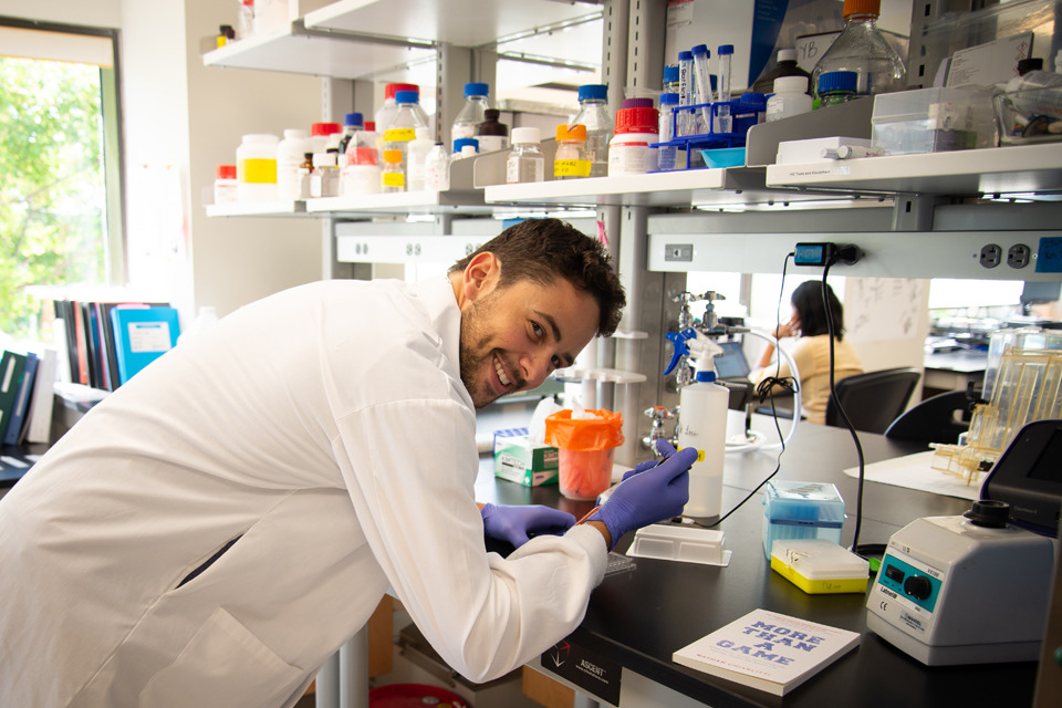 Nathan Chiarlitti in a laboratory