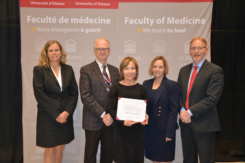 Photo of Dr. Clare Liddy, Dr. Paul Hendry, Dr Millaray Sanchez Campos, Dr. Heather Lochnan and Dr. Bernard Jasmin.