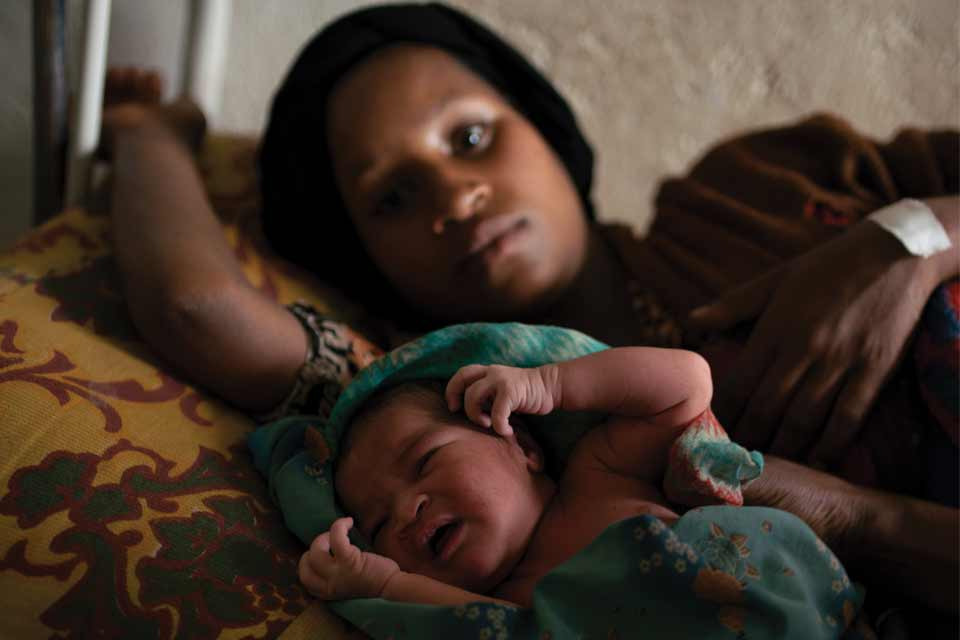 A mother with her newborn baby in Ethiopia.