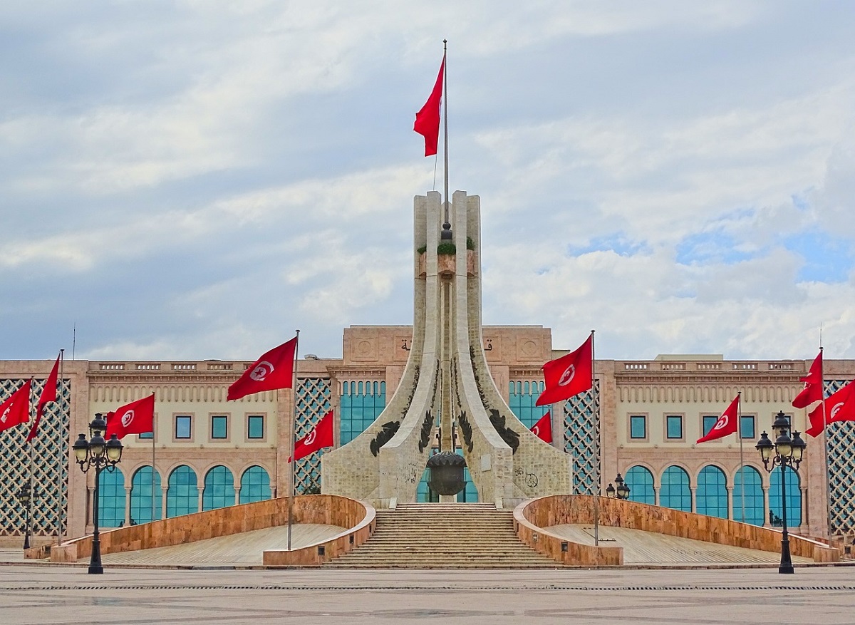 Monument nationale Place de la Kasbah à Tunis, Tunisie, en Afrique