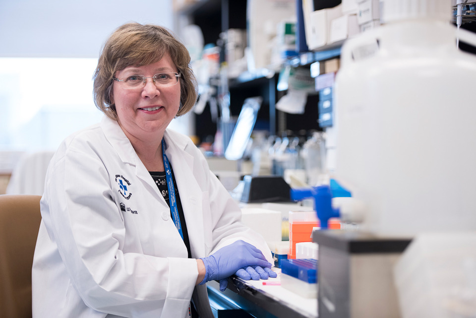 Dr. Barbara Vanderhyden in her laboratory.