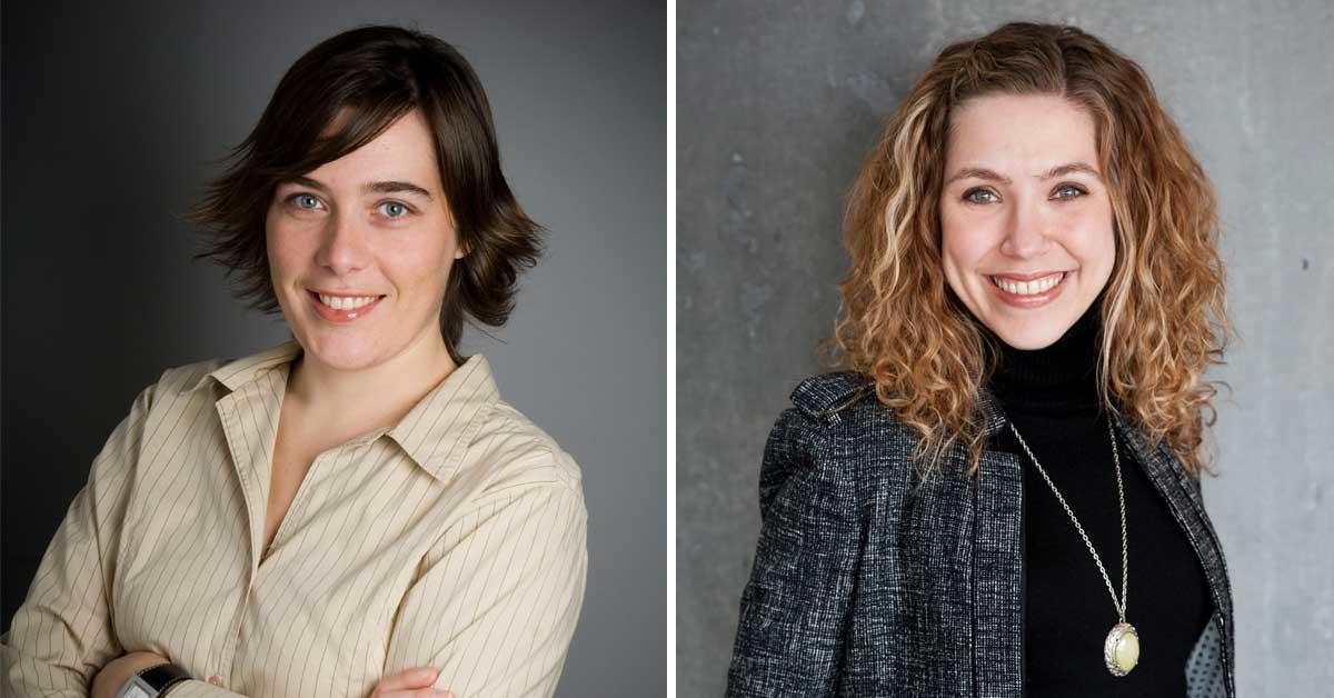 Portrait of professors Sandra Lehalle, left, and Jennifer Kilty, right.
