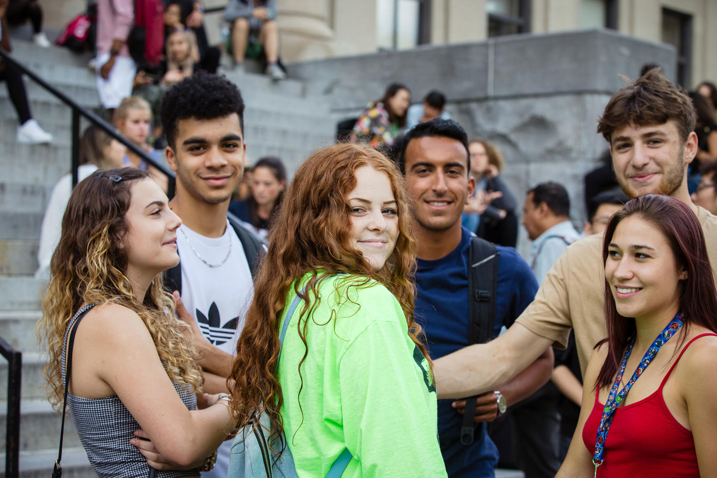 international students smiling for a photo