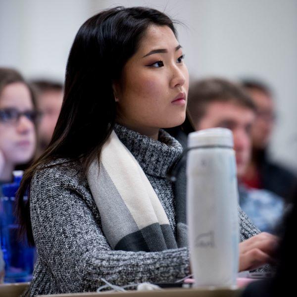 Girl sitting in class